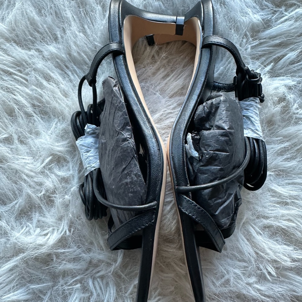 New Villa Rouge DAnnie Black leather Lace-Up Strappy Heeled Sandals low heel 7 - Picture 7 of 16